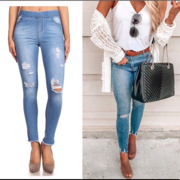 Denim - LAST!! SALE!💰Frayed Hem Skinny Jeggings